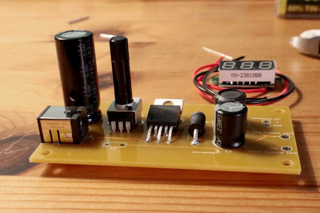 Soldering second capacitor and potentiometer