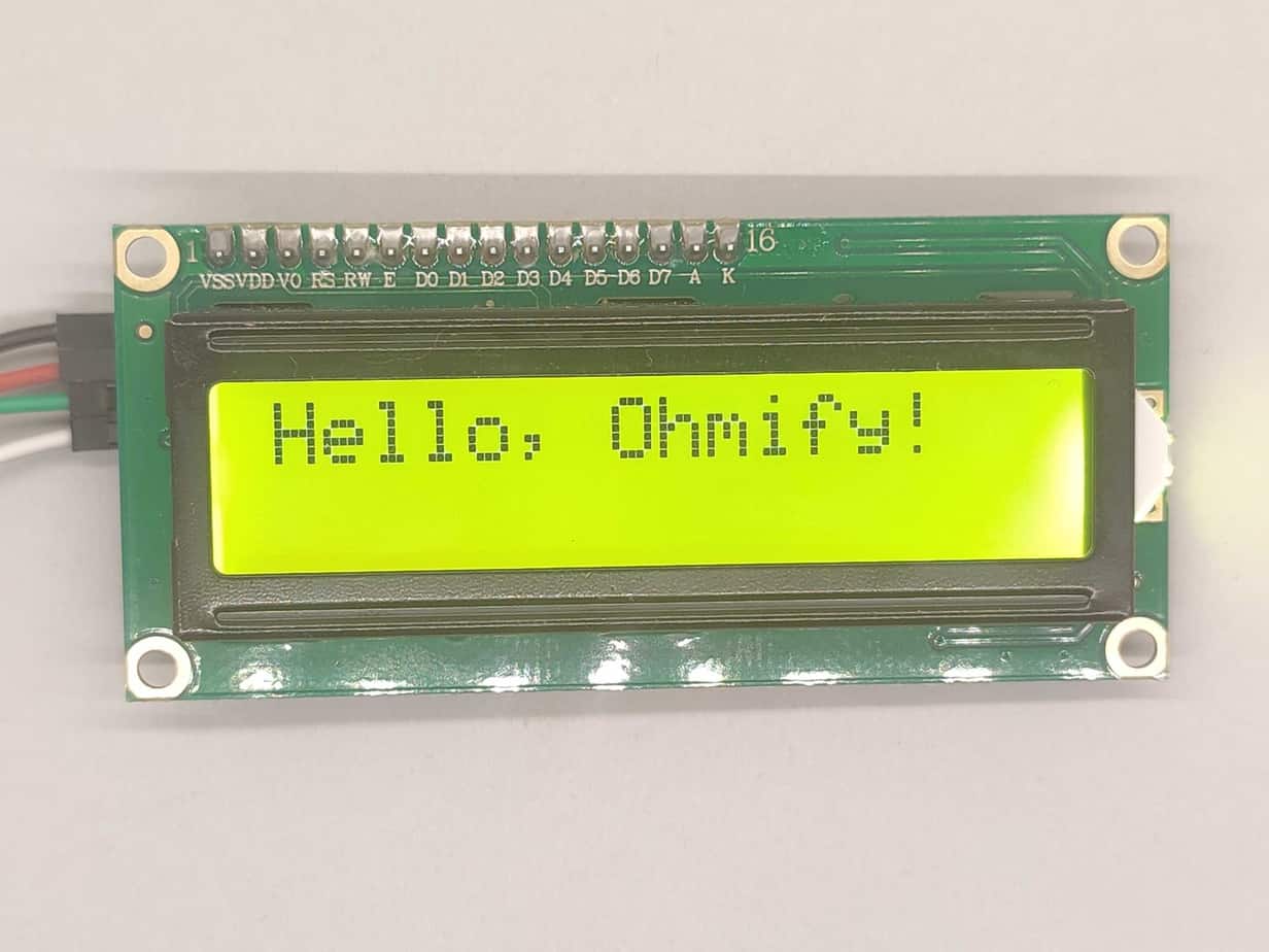 LCD Display showing text